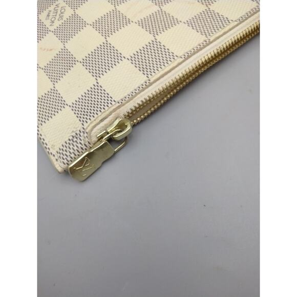 Louis Vuitton Damier Azur Neverfull MM GM Wristlet Pouch Cream Gray - Picture 8 of 8